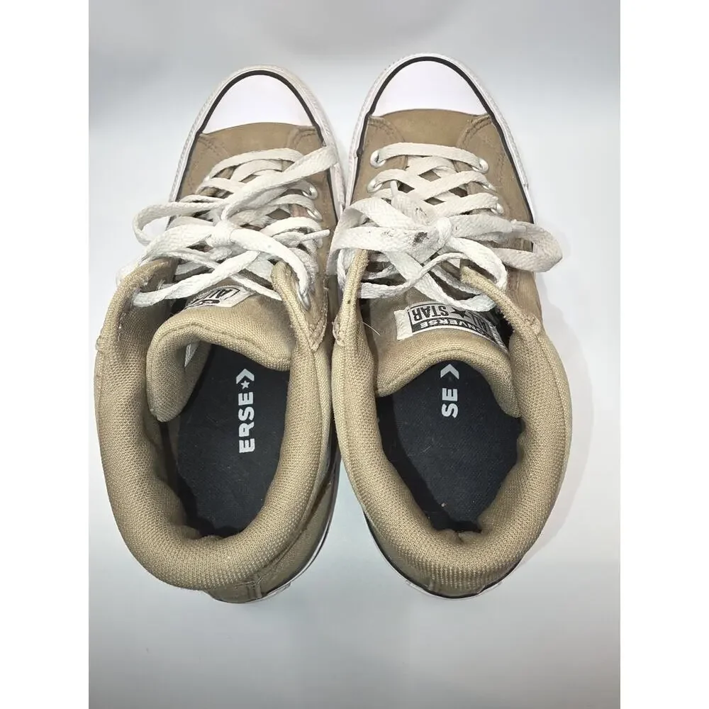 Converse Chuck Taylor All Star Mid Tan Canvas Sneakers Mens 9.5 Classic Lace Up